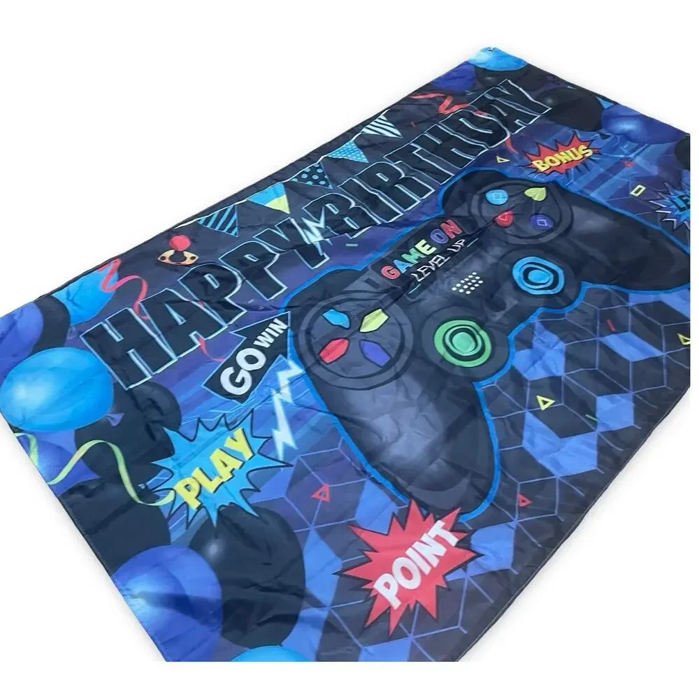 Gamer Happy Birthday Banner 72” X 42” Game Controller Gamepad Party Decor Blue